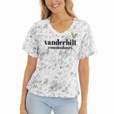 Women's Gray Vanderbilt Commodores Faye Ruffle V-Neck T-Shirt