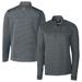Men's Cutter & Buck Gray Los Angeles Rams Traverse Stripe Stretch Quarter-Zip Pullover Top
