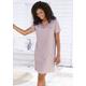 Sleepshirt VIVANCE DREAMS, Damen, Gr. 56/58, N-Gr, lila, Single Jersey, Obermaterial: 100% Baumwolle, gestreift, bestickt, bedruckt, casual, bequem mini, Rundhals, Kurzarm Raglanärmel, Kleider