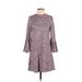 Speechless Casual Dress - A-Line Crew Neck 3/4 sleeves: Burgundy Marled Dresses - Women's Size Small