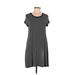 Love, Fire Casual Dress - Shift Scoop Neck Short sleeves: Black Print Dresses - Women's Size Medium