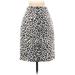J.Crew Factory Store Formal Skirt: White Leopard Print Bottoms - Women's Size 0