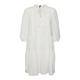 VERO MODA Damen Kurzes Crepe Kleid mit Kordel Midi Dress 3/4 Ärmel Sommerkleid Tunika, Farben:Weiß, Größe:S