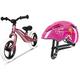 Lionelo Bart Laufrad ab 2 Jahre bis zu 30 kg, Magnesiumrahmen, 12 Zoll Räder & uvex Kid 2 - Leichter Fahrradhelm für Kinder - erweiterbar mit LED-Licht - pink - 46-52 cm