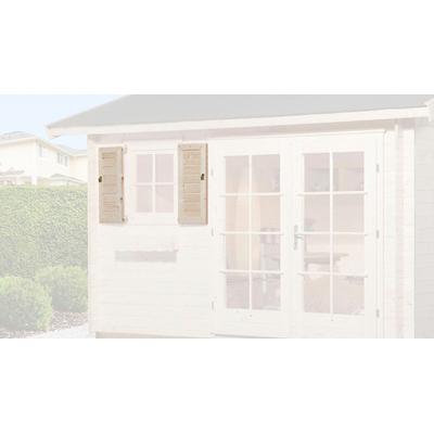 Fensterladen WEKA "2-seitig für Fenster 69x79cm, natur", beige (naturbelassen), B:69cm H:79cm T:4cm, Massivholz, Fensterläden, Zusätzlicher Schutz vor Einbrüchen Image