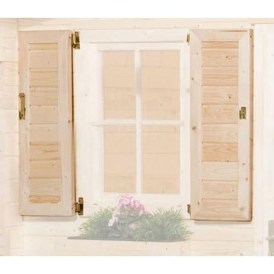 Fensterladen WEKA "2-seitig für Weekendhaus 138", beige (naturbelassen), B:69cm H:91cm T:4cm, Massivholz, Fensterläden, Zusätzlicher Schutz vor Einbrüchen Image