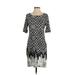 Karin Stevens Casual Dress - Sheath Scoop Neck Short sleeves: Black Dresses - Women's Size Small Petite