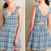 Anthropologie Dresses | Anthropologie Maeve Blue Sleeveless Cutout Dress With Pockets Size 2 | Color: Blue/White | Size: 2
