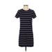 J.Crew Factory Store Casual Dress - Shift: Blue Stripes Dresses - Women's Size X-Small