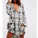 Free People Dresses | Free People Cp Shades Check Mate Double Cloth Plaid Tunic Dress. Women's M | Color: Black | Size: M