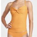 Athleta Tops | Athleta Women's 36d/Dd Twist Up Tankini Top Mustard Yellow Builted Bra | Color: Yellow | Size: 36d/Dd