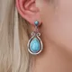 Boucles d'oreilles Vintage en forme de goutte d'eau pour femmes Faux bijoux Turquoise goutte