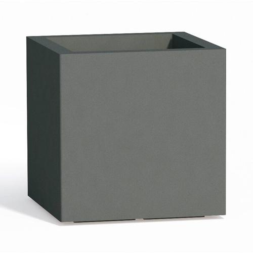 Harz-Blumentopf eckig h 40 mod. Cube 40x40 cm Grau