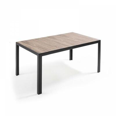 8-Sitzer-Gartentisch aus Aluminium und Keramik Braun - Grau
