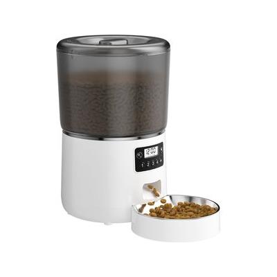 Bueteka Smart Feed Automatic Programmable Anti-Jamming Food Design Timed Cat Feeder, 4-lit, White