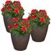 Sunnydaze Anjelica Outdoor Double-Walled Flower Pot Planter - Rust -24"- Single