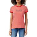 Levi's Damen Graphic Perfect Ringer Tee GR PERFECT RINGER TEE T-Shirt, Logo Teeny Flame Scarlet, M