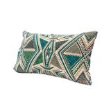 12 x 20 Modern Accent Pillow, Soft Cotton Cover With Filler, Geometric Design, Crafted From Cotton Fabric and Filled, Teal Blue