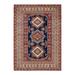 Overton Hand Knotted Wool Vintage Inspired Traditional Super Kazak Blue Area Rug - 5 x 7