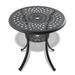 30.71-inch Aluminum Patio Dining Table, Retro Modern Outdoor Table with Umbrella Hole