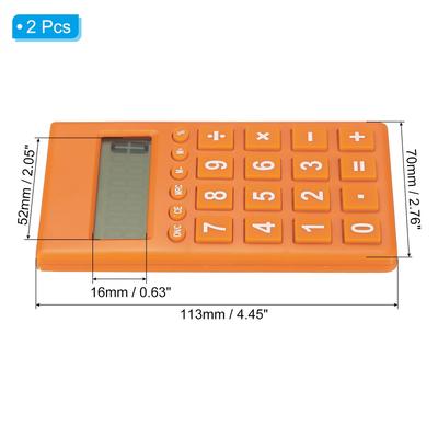 Desktop Calculator 2pcs 8 Digit LCD Display Desk Calculator Style 2 Orange