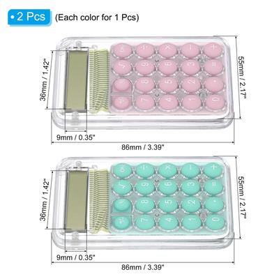 Desktop Calculator 2pcs 8 Digit Mini Pocket Desk Calculator Style 1 Pink Green - Pink, Green