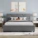 Queen Size Upholstered Platform Bed with 4 Drawers, Linen Fabric