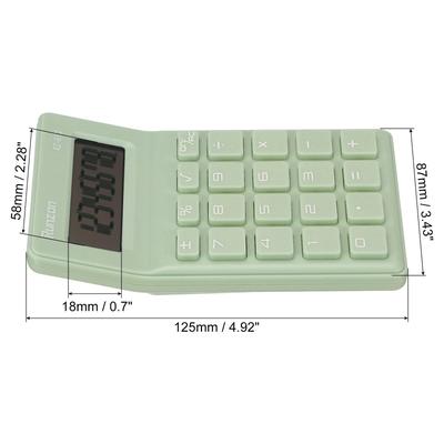 Desk Basic Cute Calculator Battery Powered with 8 Digit Style 2, Green