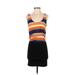 Zara TRF Casual Dress - Bodycon Scoop Neck Sleeveless: Blue Color Block Dresses - Women's Size Small