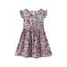 Girls Fashion Dresses Crew Neck Summer Sleeveless Suncasual Beach Floral Prints Party Dresses For Girls