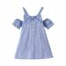 Girls Puff Sleeve Dress Children S Summer Casual Suspender Dress Children S Bowknot A Line Dress Kids Party Dresses