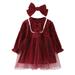 Rovga Fashion Dresses For Girls New Year Dress Long Sleeve Winter Dress First Year Dress Red Princess Dress