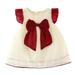 Savings Clearance 2024! Funicet Baby Girls Summer Dresses Scoop Collar Cap Sleeve Solid Dresses with Bowknot Fashion Loose Toddler Girl Dresses