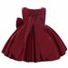Girls Dresses Summer Flower Bowknot Tutu For Kids Baby Wedding Bridesmaid Birthday Party Pageant Formal Toddler First Baptism Christening Gown Sun Dress