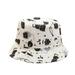 Childrens Hat Outdoor Cartoon Prints Double Sided Fisherman Cap Protection Hats Black