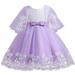 Funicet Baby Girls Summer Dresses Sleeveless Round Collar Embroidery Mesh Dress Gauze Dress Princess Dress with Belt