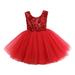 Girls Sleeveless Sequin Dress Mesh Tulle Tutu Gown Dresses Formal Party Wedding Princess Dresses