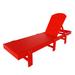 Latitude Run® 77.6" Long Outdoor All-Weather Poly Reclining Single Chaise Plastic in Red | 37.8 H x 21.1 W x 77.6 D in | Wayfair