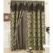 Jacquard Window Curtains For Living Room 2 panel set 54 x 84 Long with Attached Valance Sheer Backing and 2 Tie backs Elegant Fancy Design Perfect For Living Room and Bedroom (Chocolate)