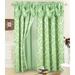 Jacquard Window Curtains For Living Room 2 panel set 54 x 84 Long with Attached Valance Sheer Backing and 2 Tie backs Elegant Fancy Design Perfect For Living Room and Bedroom (Green)