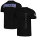 Men's FISLL Black Golden State Warriors 3D Puff Print Sliced Logo T-Shirt