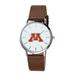 Men's Brown Minnesota Golden Gophers Plexus Leather Watch