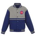 Youth JH Design Royal/Gray Detroit Pistons Poly-Twill Full-Snap Jacket