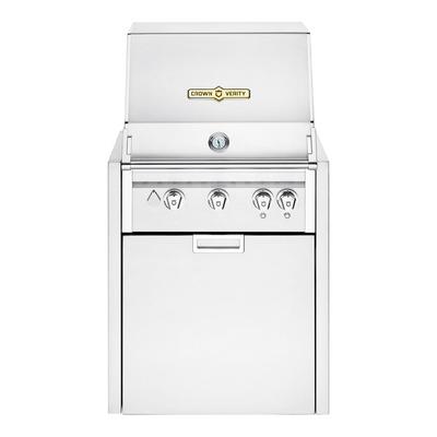 Crown Verity IGM24LP-LT Infinite Series 24" Liquid Propane Modular Grill with Roll Dome, Bun Rack, Propane Holder, and Light Package - 49,750 BTU
