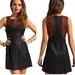 Free People Dresses | Free People: Embroidered Vegan Leather Dress- Size 2 | Color: Black/Red | Size: 2