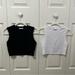 Zara Tops | 2 Zara Black And White Crop Top’s, Small | Color: Black/White | Size: S