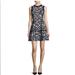 Kate Spade Dresses | Kate Spade Black And White Floral Jacquard Fit And Flare Dress, Size Large. | Color: Black/White | Size: L