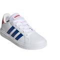 Adidas Shoes | Adidas Grand Court 2.0 Big Kids Sneaker- White With Blue & Red Details - New | Color: Blue/White | Size: Various