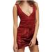Free People Dresses | Free People Brenda Knight Red Velvet Lace Mini Cocktail Dress Size Medium | Color: Red | Size: M