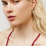 Free People Jewelry | Free People Amber Threader Quartz Hoop Earrings | Color: Gold | Size: Os